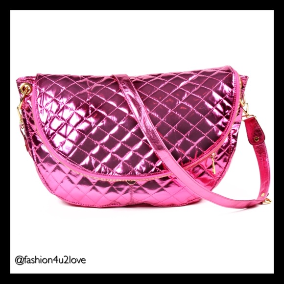 Amrita Singh Handbags - Amrita Singh Metallic Messenger Bag Fuchsia